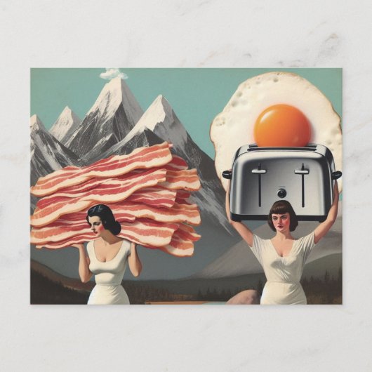 Surrealistisch ontbijt dames in de bergen briefkaart (Voorkant)
