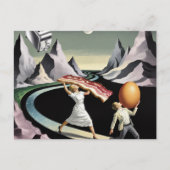 Surrealistisch ontbijt mensen briefkaart (Voorkant)