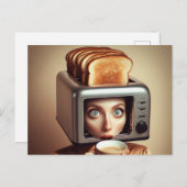 Surrealistisch ontbijt vrouw briefkaart (Voorkant / Achterkant)