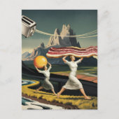 Surrealistisch ontbijt vrouwen briefkaart (Voorkant)