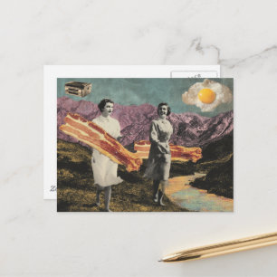 Surrealistisch ontbijt Vrouwen Sunny Side Up Egg Briefkaart
