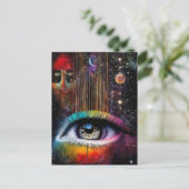 Surrealistisch oog van het universum briefkaart (Staand voorkant)