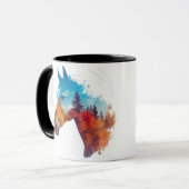 Surrealistisch paard in het herfstbos mok (Voorkant links)