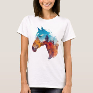 Surrealistisch paard in het herfstbos t-shirt
