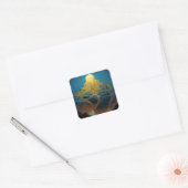 Surrealistisch paleislandschap vierkante sticker (Envelop)
