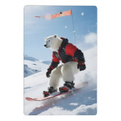 Surrealistisch Polar Beer Snowboarden Winteravontu Mini Klembord (Achterkant)