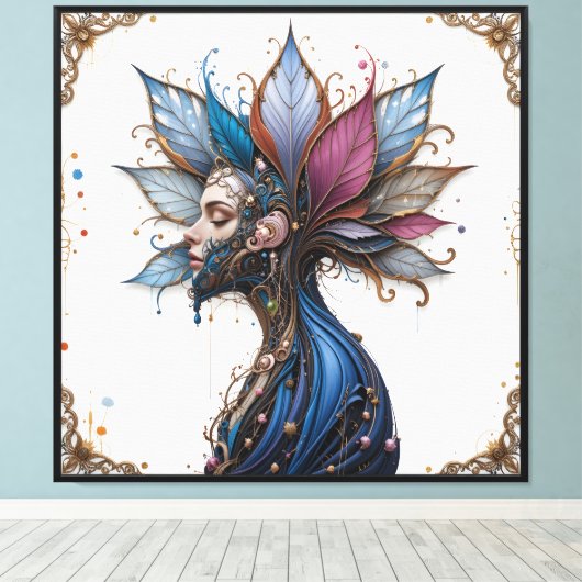 Surrealistisch portret canvas afdruk (Insitu (Houten vloer))