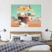 Surrealistisch portret met architecturaal landscha canvas afdruk (Insitu (Slaapkamer))