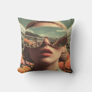 Surrealistisch Portret Met Zonnebril Waar Een Bloe Kussen