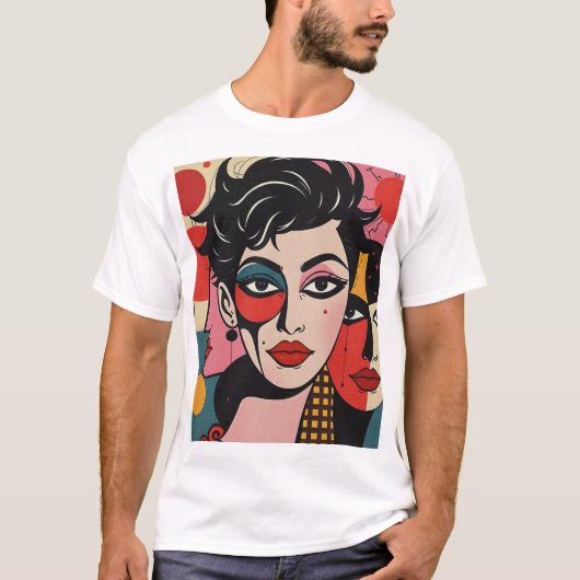 Surrealistisch Punk portret T-shirt (Voorkant)