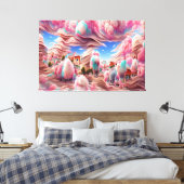 surrealistisch snoep landschap canvas afdruk (Insitu (Slaapkamer))