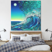 Surrealistisch Surf Zeegezicht Canvas Afdruk (Insitu (Slaapkamer))