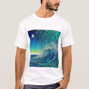 Surrealistisch Surf Zeegezicht T-shirt