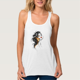 Surréalistisch Vlinder Schoonheidsportret Tanktop