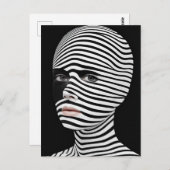 Surrealistisch zwart-wit gezicht briefkaart (Voorkant / Achterkant)