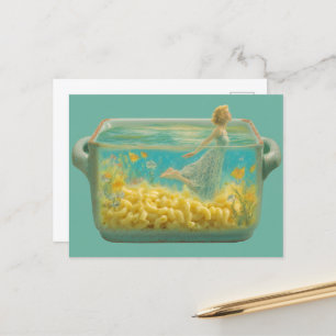 Surrealistisch Zwemmen in een ovenschaal Briefkaart