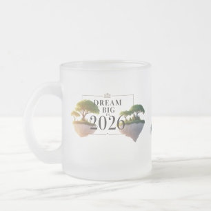 Surrealistisch zwevend eiland "Droom groot 2026" M Matglas Koffiemok