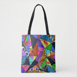 Surrealistische abstracte geometrische patronen me draagtas