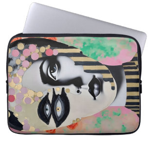 surrealistische abstracte vrouw laptop sleeve