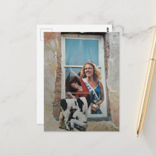 Surrealistische Alice in Dairyland Collage Briefkaart