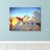 Surrealistische Art Canvas Print "Leap of Faith" (Insitu (Houten vloer))