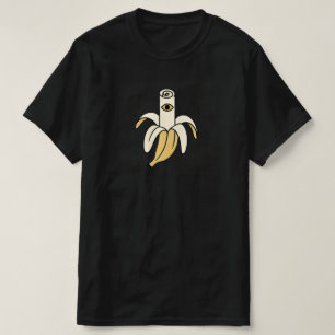 Surrealistische banaan met oog – minimalistisch Un T-shirt