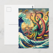 Surrealistische Banaan Octopus Briefkaart (Voorkant / Achterkant)
