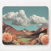 Surrealistische bloemrijke berglandschap met drama muismat (Voorkant)
