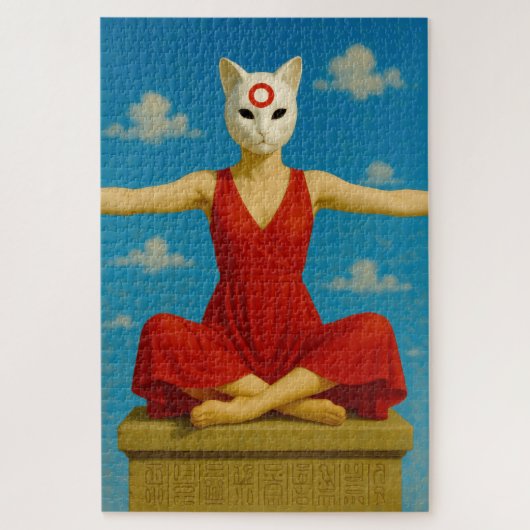 Surrealistische Cat Goddess Puzzel Legpuzzel (Verticaal)