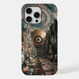 Surrealistische Cyberpunk Stad iPhone 15 Pro Max Hoesje