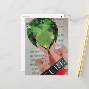 Surrealistische Edelsteen Dame Collage Briefkaart