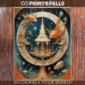 Surrealistische en abstracte wereld met gebouwen e tissuepapier