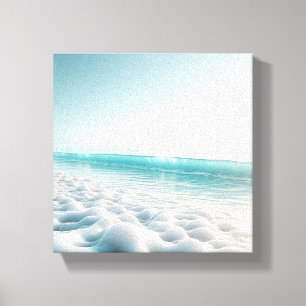Surrealistische etherische zee-schuim op ongerepte canvas afdruk