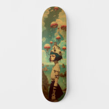 Surrealistische fantasie wandkunst skateboard