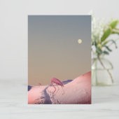 Surrealistische flamingo's in de sneeuw feestdagenkaart (Staand voorkant)