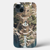 Surrealistische Geometrische stadslandschap Fantas Case-Mate iPhone Case (Achterkant)
