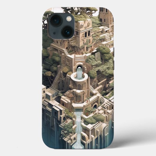 Surrealistische Geometrische stadslandschap Fantas Case-Mate iPhone Case (Achterkant)