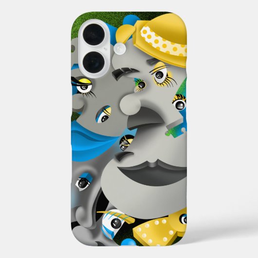 Surrealistische Gezichten & Jigsaw Puzzel Case-Mate iPhone Case (Achterkant)