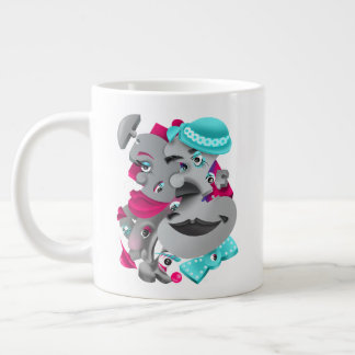 Surrealistische Gezichten Vet & Artistiek Grote Ko Extra Grote Beker