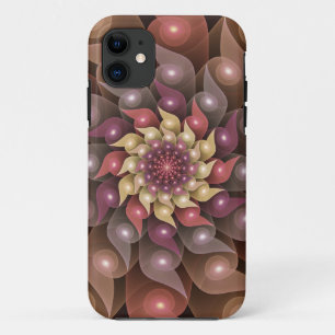 Surrealistische glanzende bloem moderne abstracte iPhone 11 hoesje