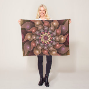 Surrealistische glanzende bloem moderne abstracte fleece deken