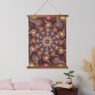 Surrealistische glanzende bloem moderne abstracte hangend wandkleed