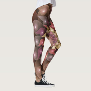 Surrealistische glanzende bloem moderne abstracte leggings