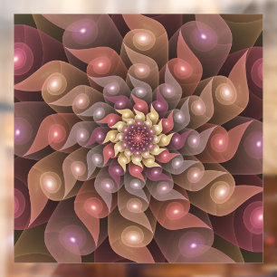 Surrealistische glanzende bloem moderne abstracte raamsticker