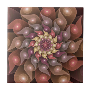 Surrealistische glanzende bloem moderne abstracte  tegeltje