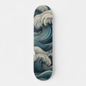 Surrealistische golven: Ocean Dreamscape Skateboard (Voorkant)