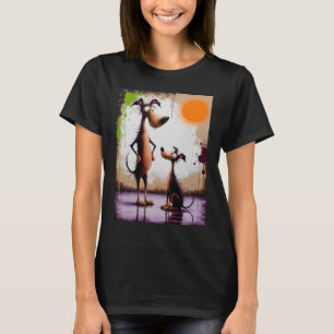 Surrealistische honden kunst T-shirt moderne abstr