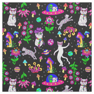 surrealistische kat alien ufo luipaard disco in de stof