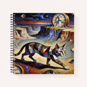 Surrealistische kat die klokken smelt, Dali Picass Notitieboek