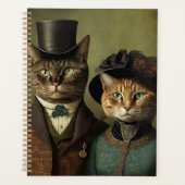 Surrealistische katten met Fancy kleding Planner (Voorkant)